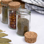 Set Of 12 Glass Spice Jars Cork Lids