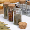 Set Of 12 Glass Spice Jars Cork Lids