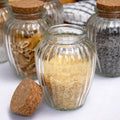 Set Of 6 Ribbed Glass Storage Jars With Cork Lids