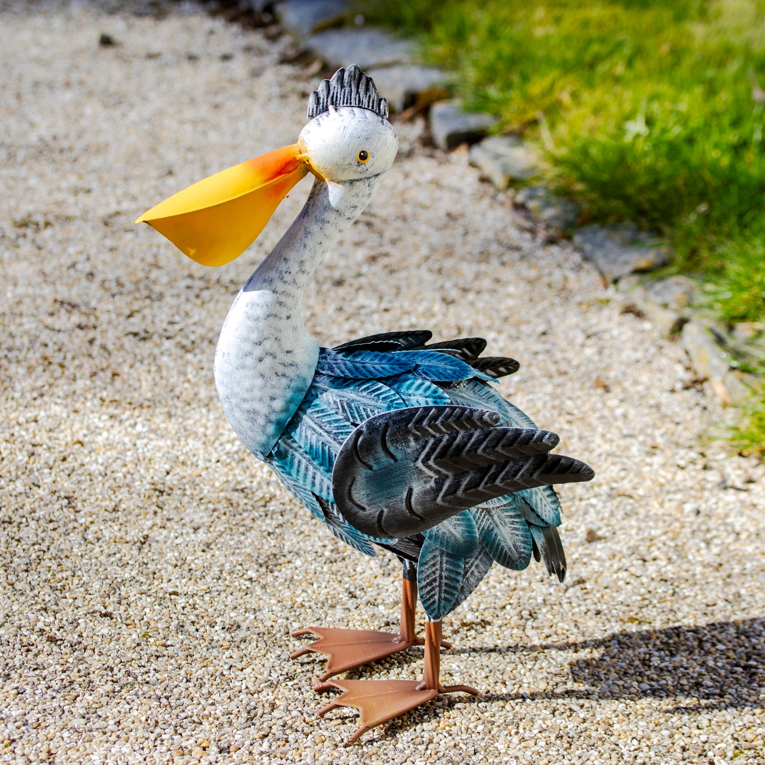 Metal Pelican Garden Ornament