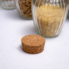 Set Of 6 Ribbed Glass Storage Jars With Cork Lids