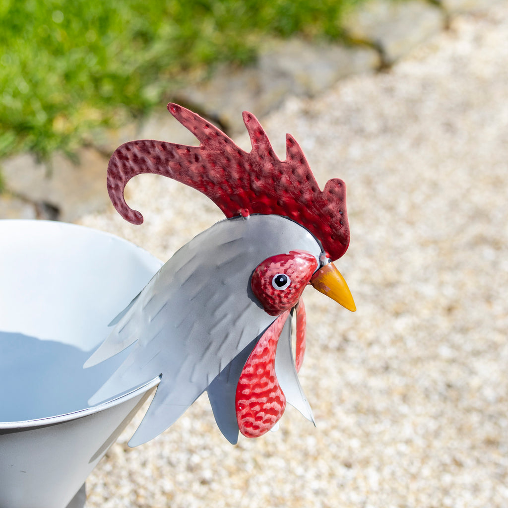 Metal Rooster Planter