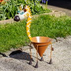 Giraffen-Blumentopf-Ornament aus Metall