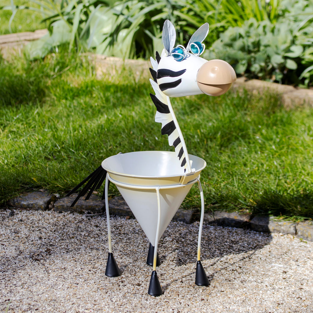 Metal Zebra Planter