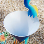 Metal Blue Peacock Planter