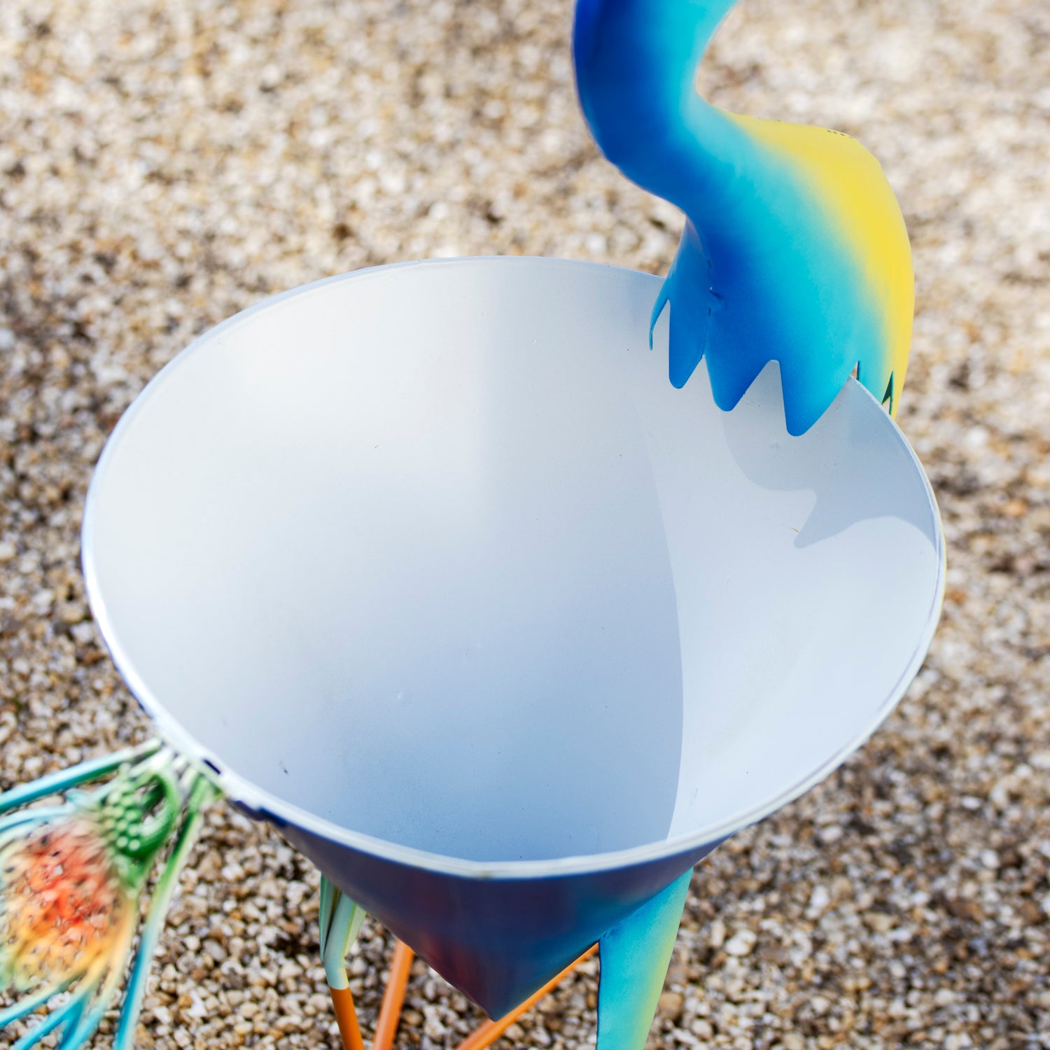 Metal Blue Peacock Planter