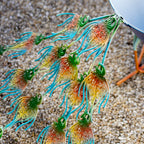 Metal Blue Peacock Planter