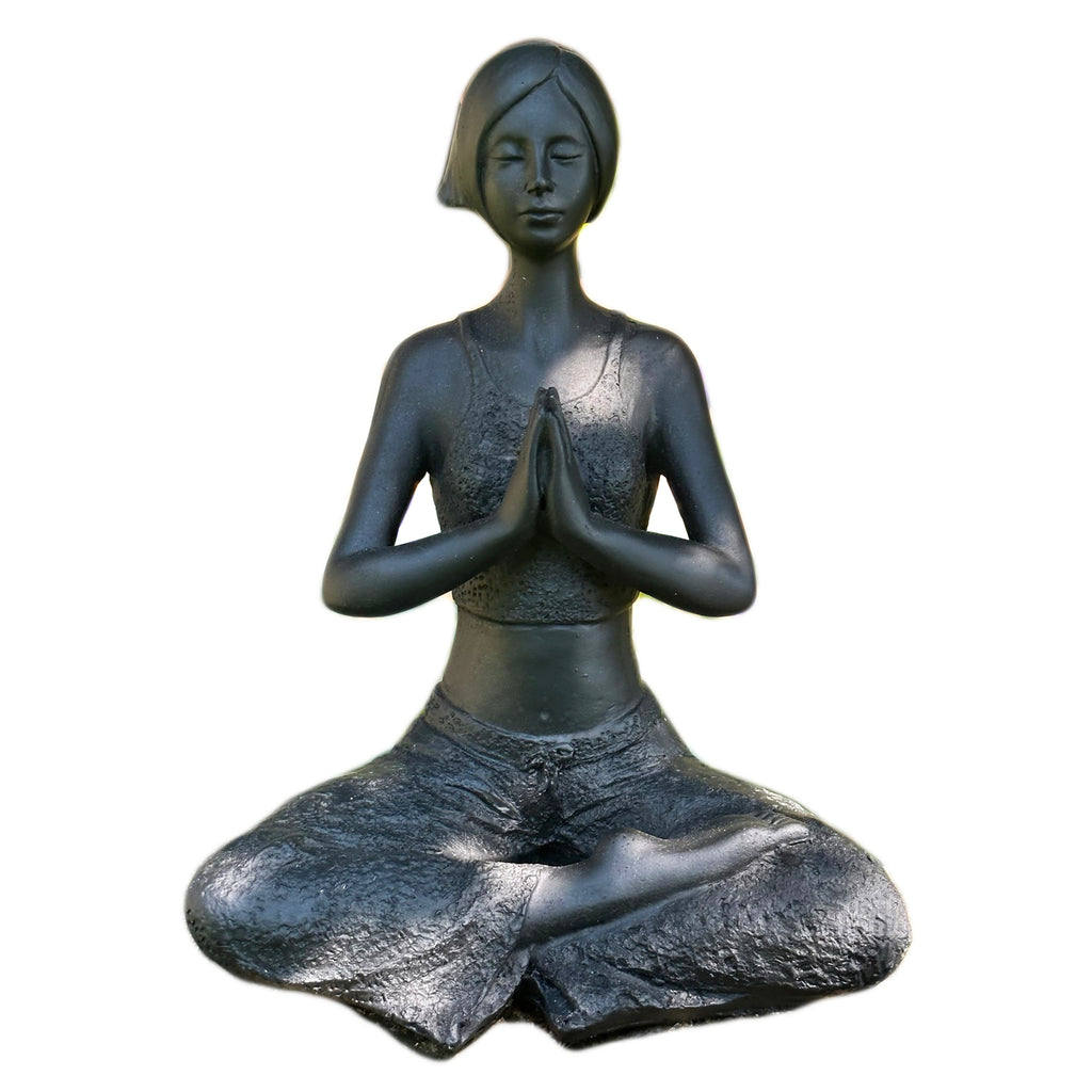 Black Yoga Woman Figurine