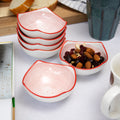 Set Of 6 Red Patterned Snack Bowls