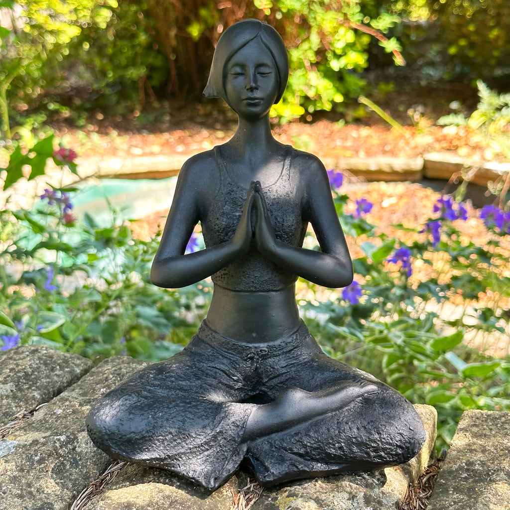 Black Yoga Woman Figurine
