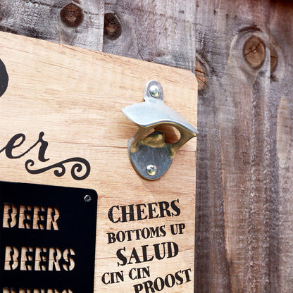 BBQ Times Bottle Opener Bar Sign