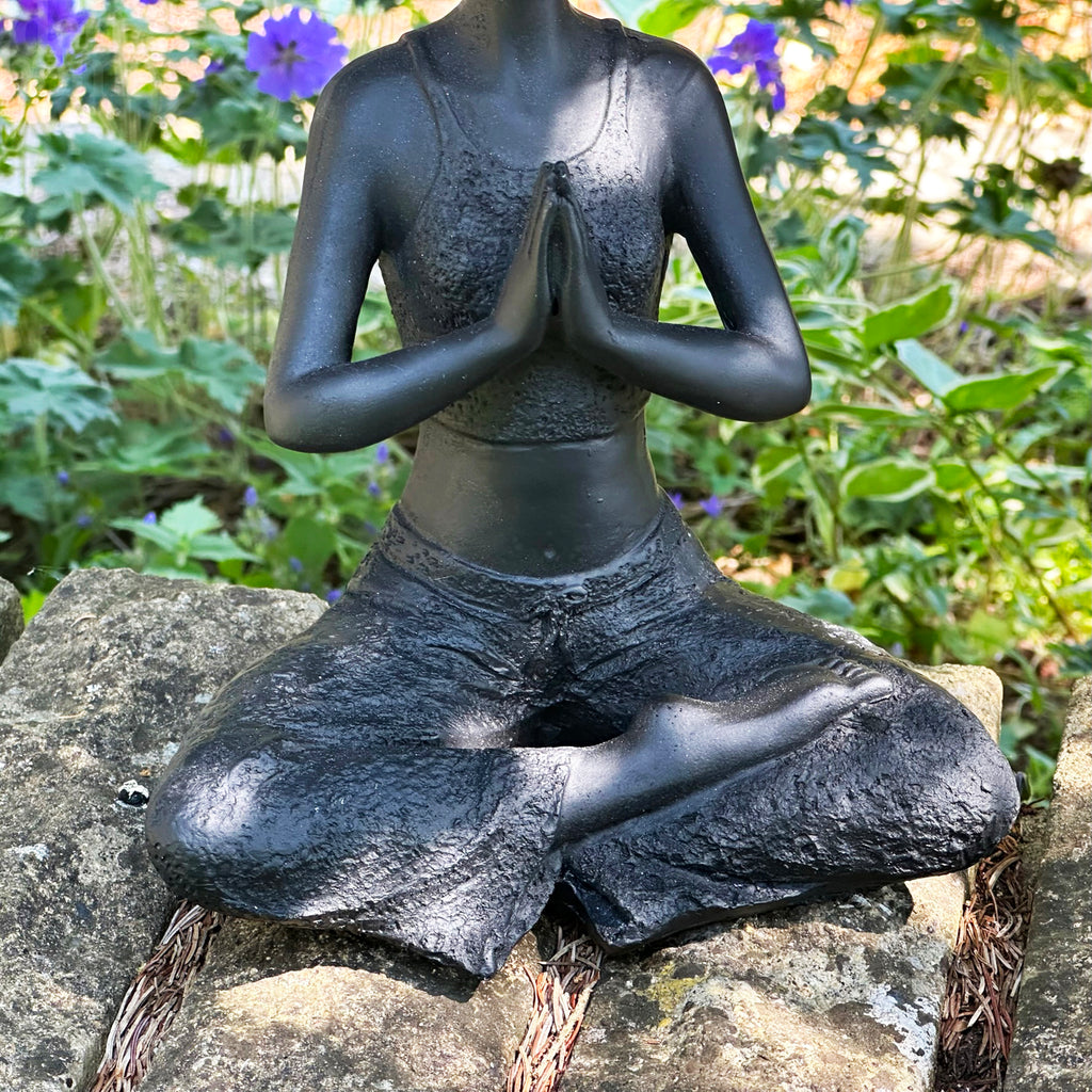 Black Yoga Woman Figurine