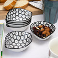 Set Of 6 Grey Patterned Snack Bowls