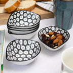 Set Of 6 Grey Patterned Snack Bowls