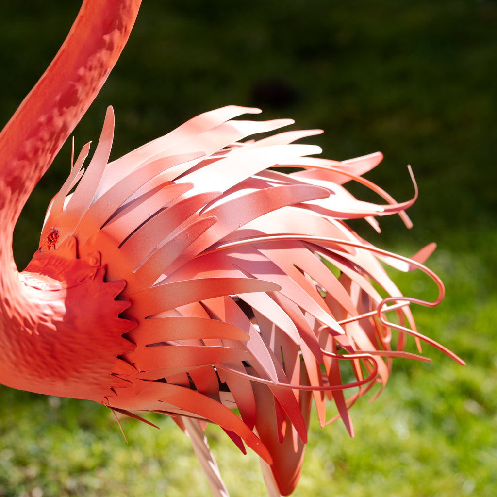 Metal Upright Flamingo Garden Ornament