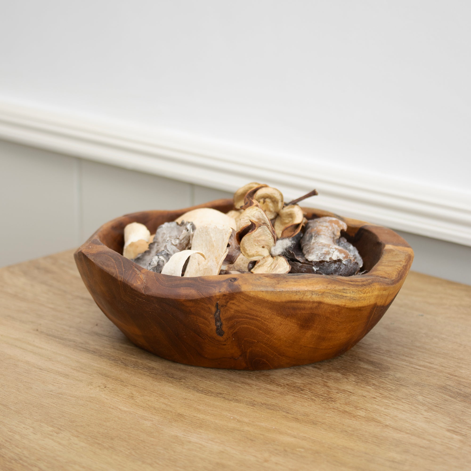 Runde Schale aus Teakwurzelholz, 18 cm