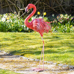 Metal Upright Flamingo Garden Ornament