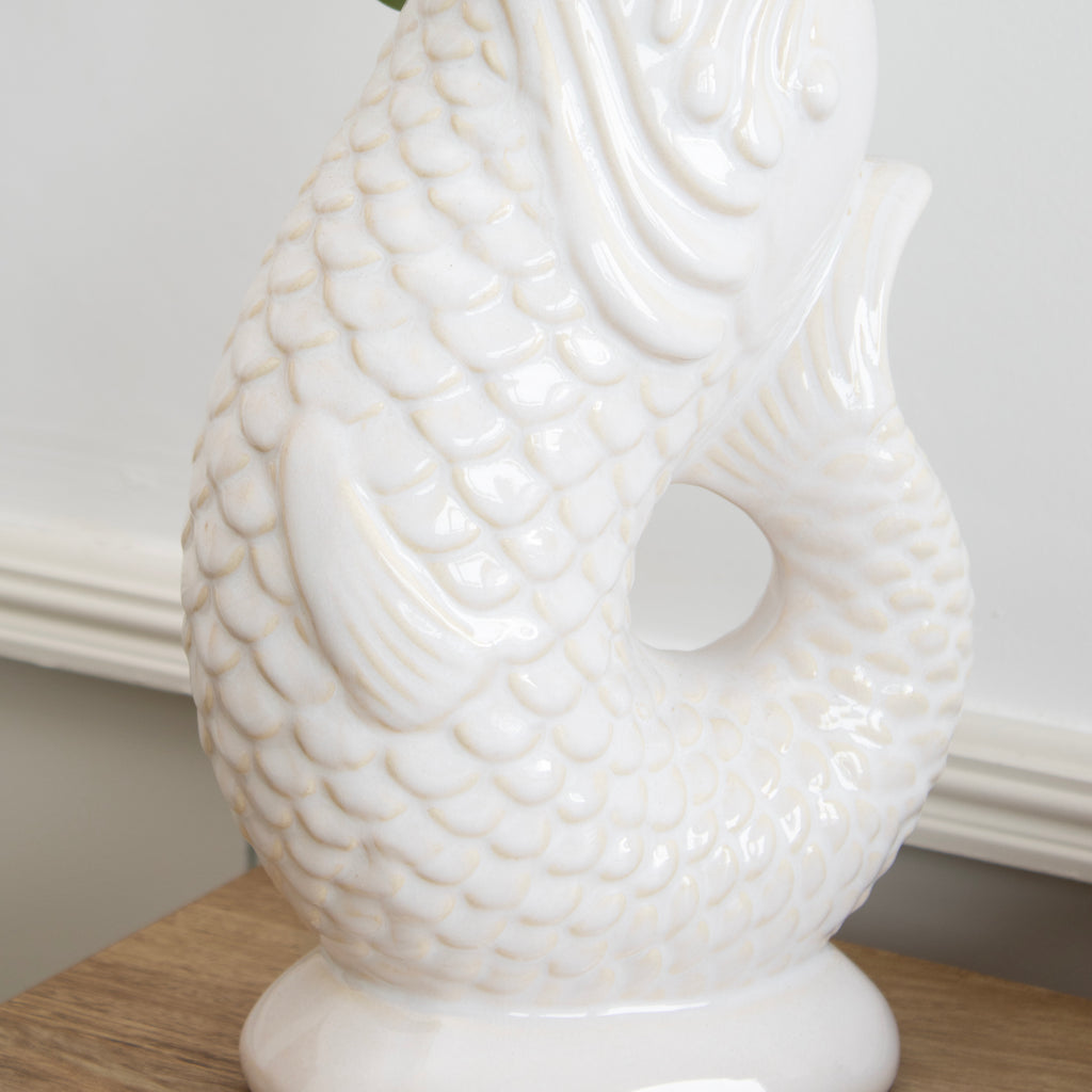 Off White Fish Jug Vase