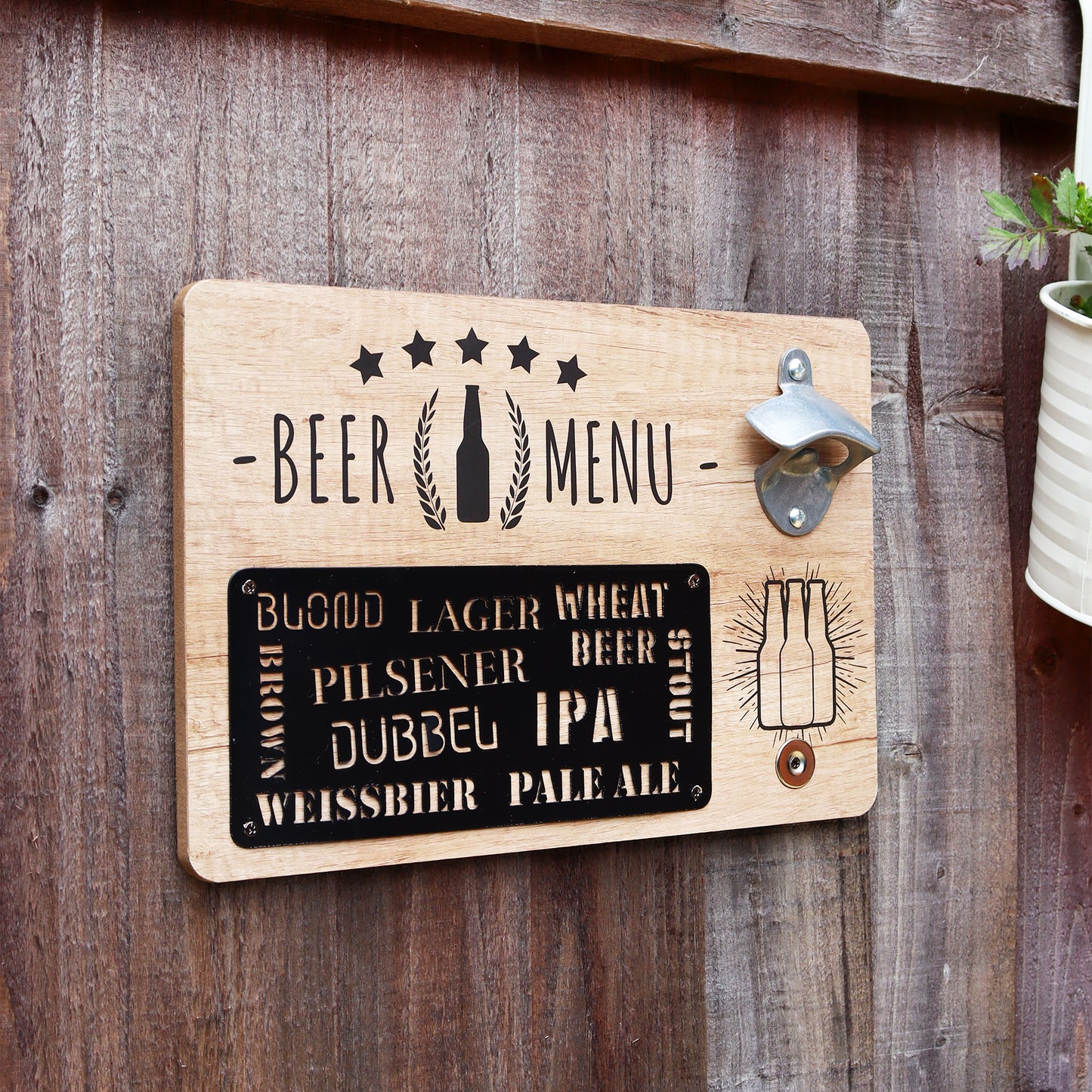 Beer Menu Bottle Opener Bar Sign