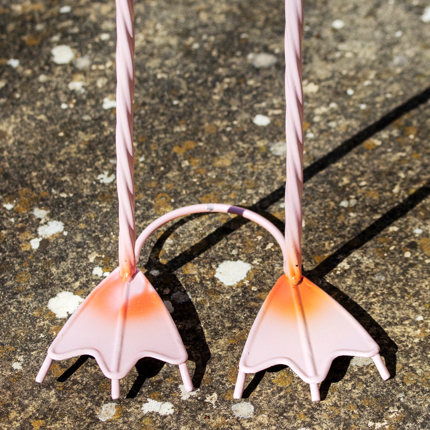 Metal Curved Neck Flamingo Garden Ornament