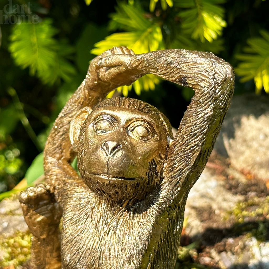 Gold Yoga Monkey Figurine B