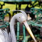Grey Metal Heron Garden Ornament