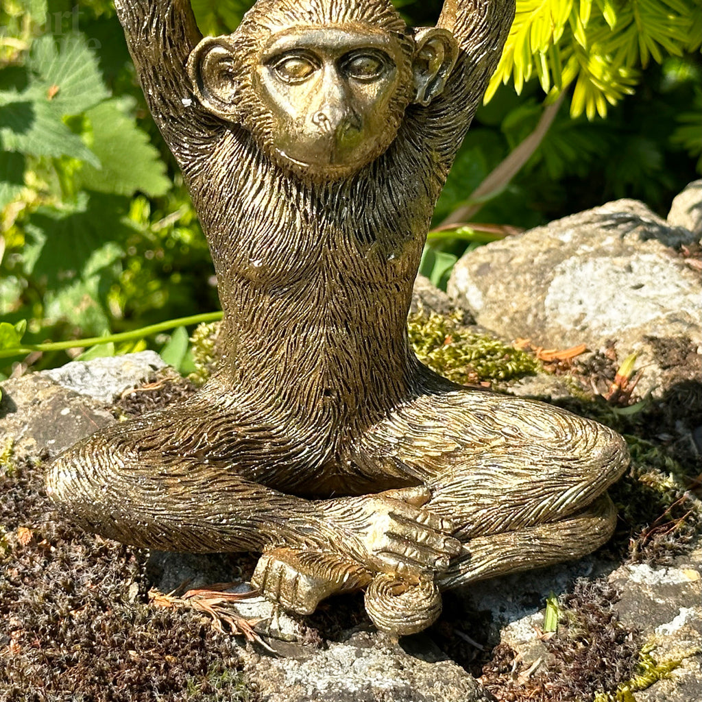 Gold Yoga Monkey Figurine C