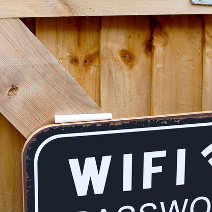 Black WiFi Password Wall Sign