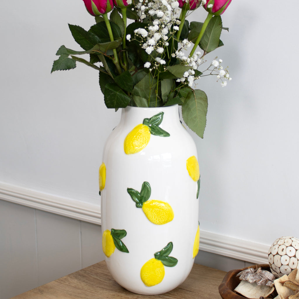Raised Lemon Bottle Vase