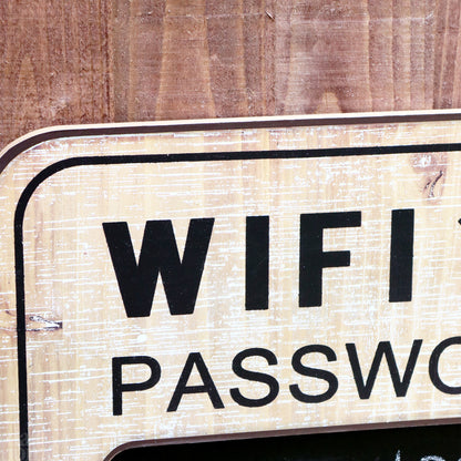 Brown WiFi Password Wall Sign