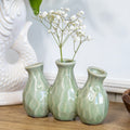 Green Crackle Glaze Multi Bottle Bud Vase