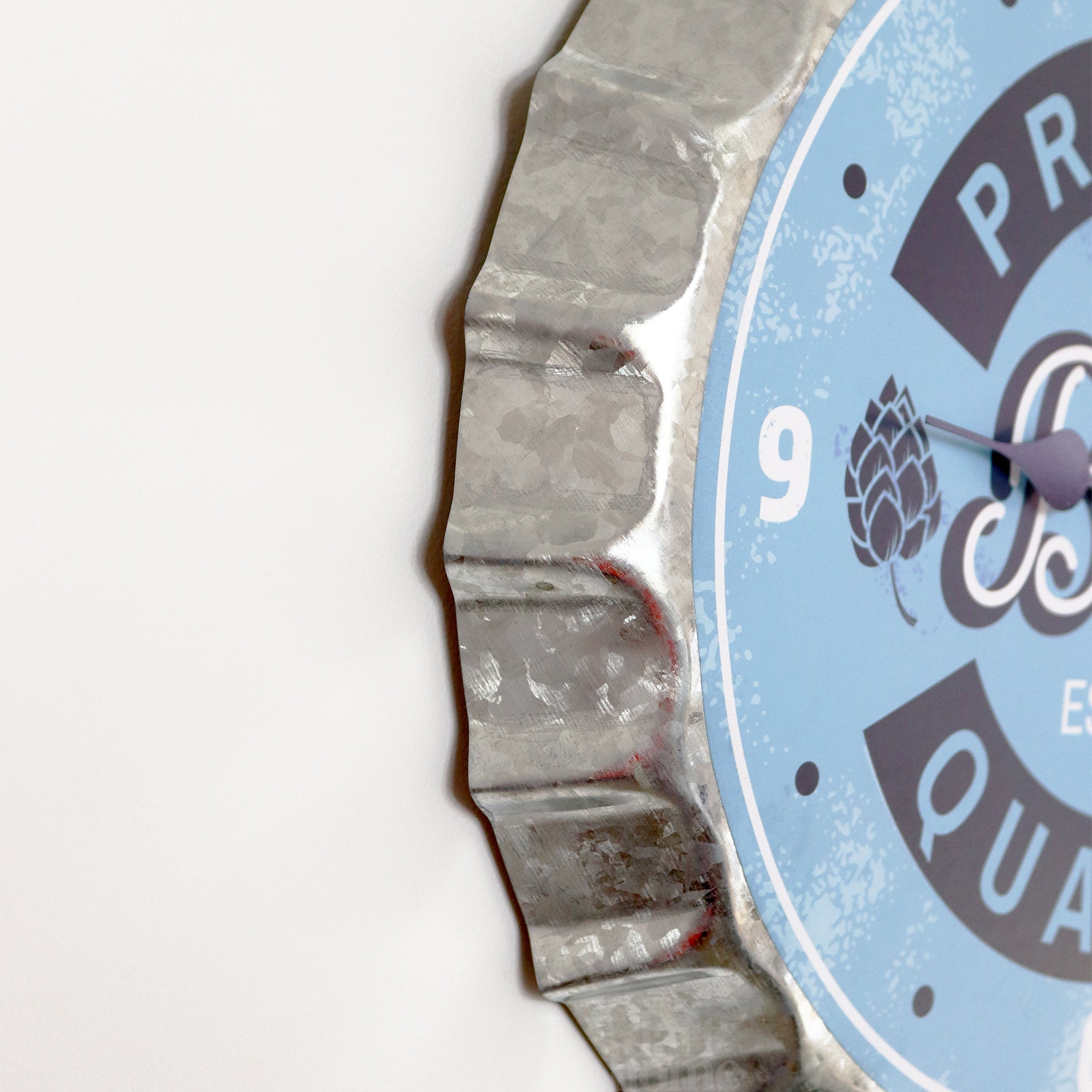 Blue Beer Bottle Top Wall Clock