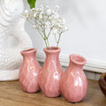 Pink Crackle Glaze Multi Bottle Bud Vase