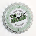 Green Soda Bottle Top Wall Clock