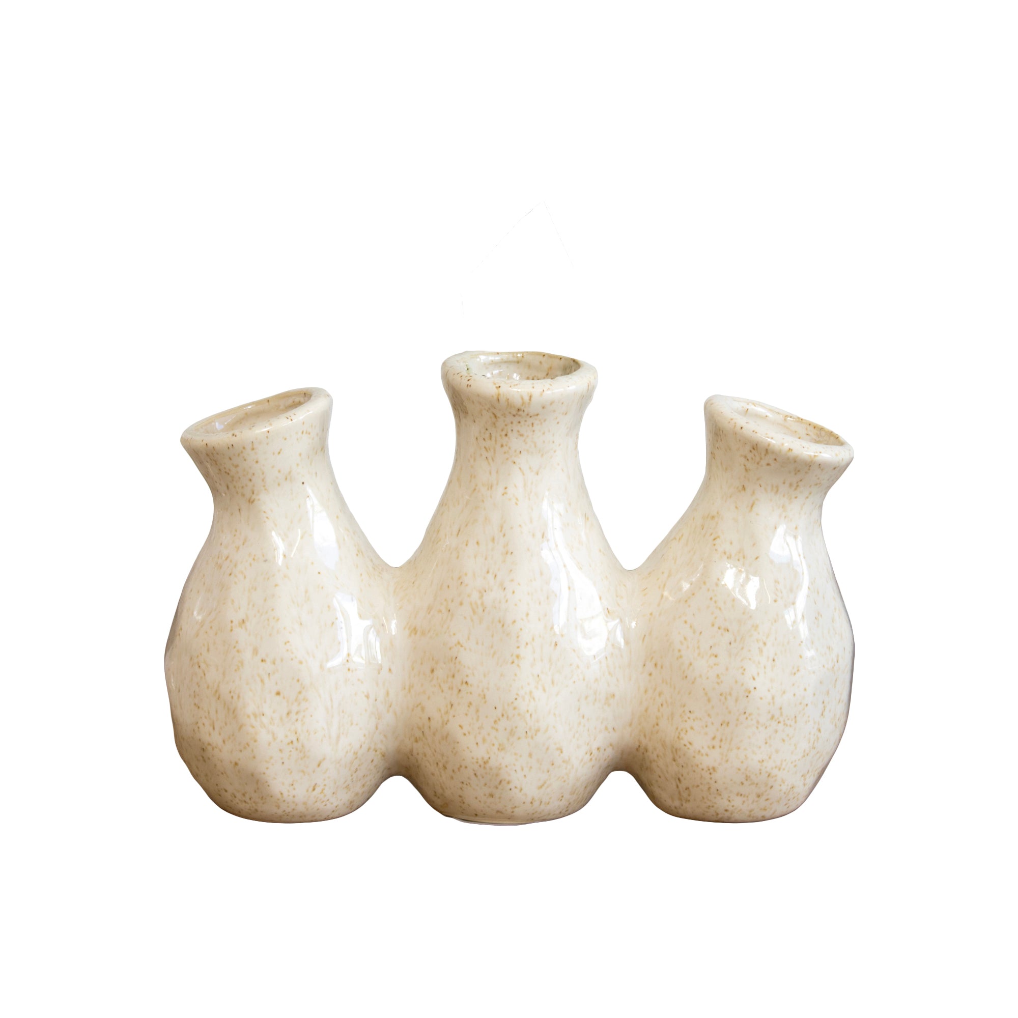 Off White Speckle Multi Bottle Bud Vase