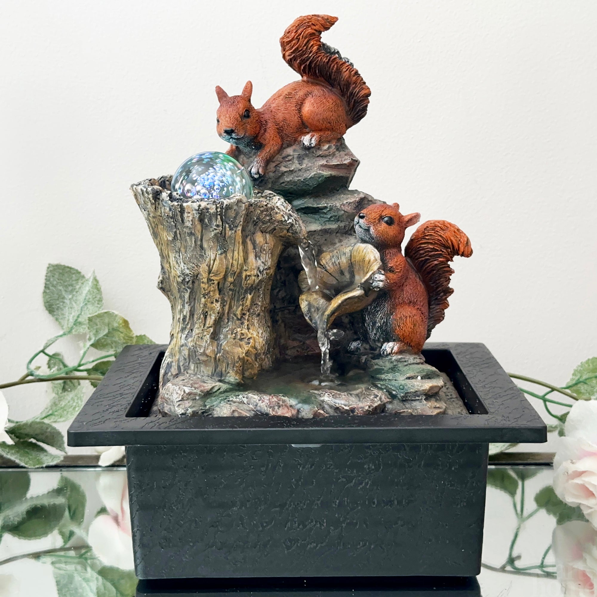Playful Squirrels Indoor Water Fountain