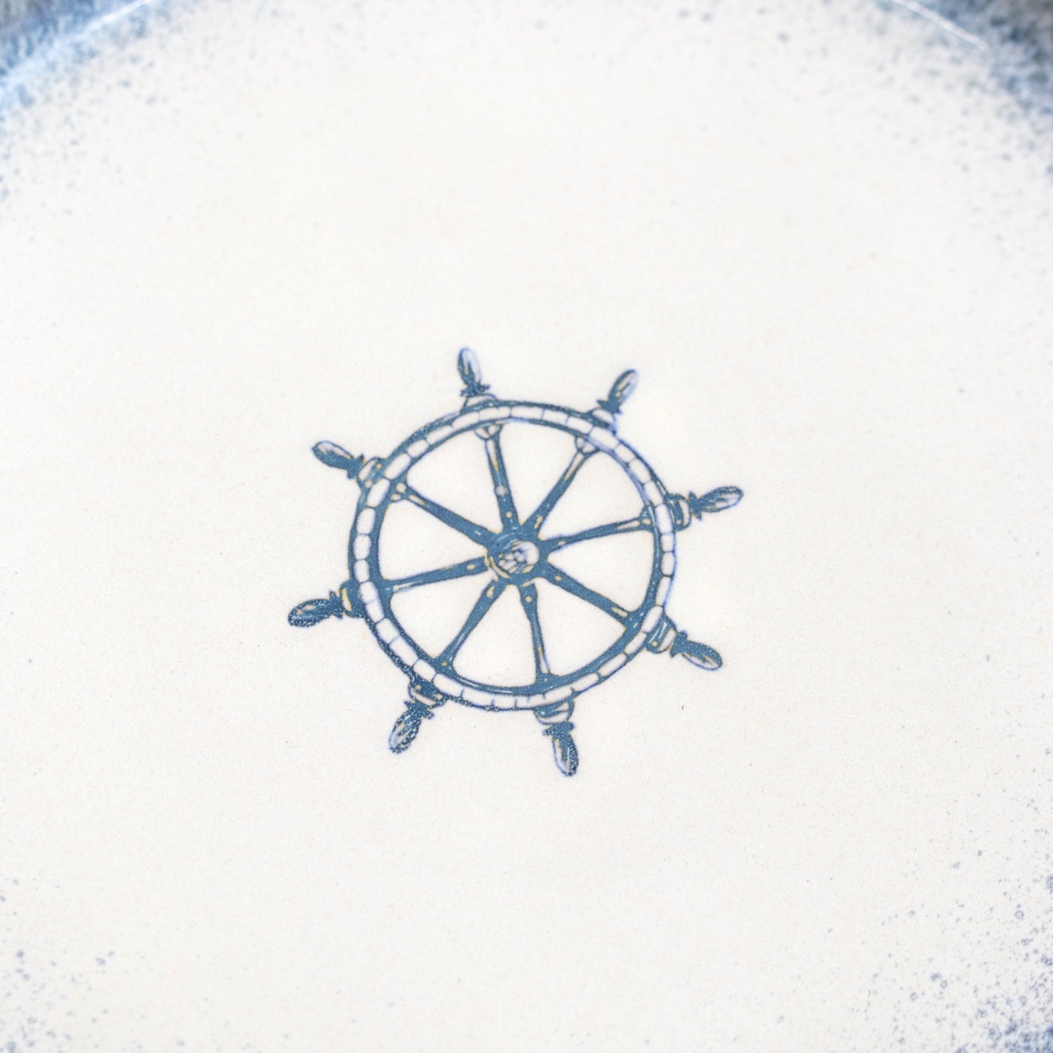 Set Of 4 Stoneware Nautical Side Plates