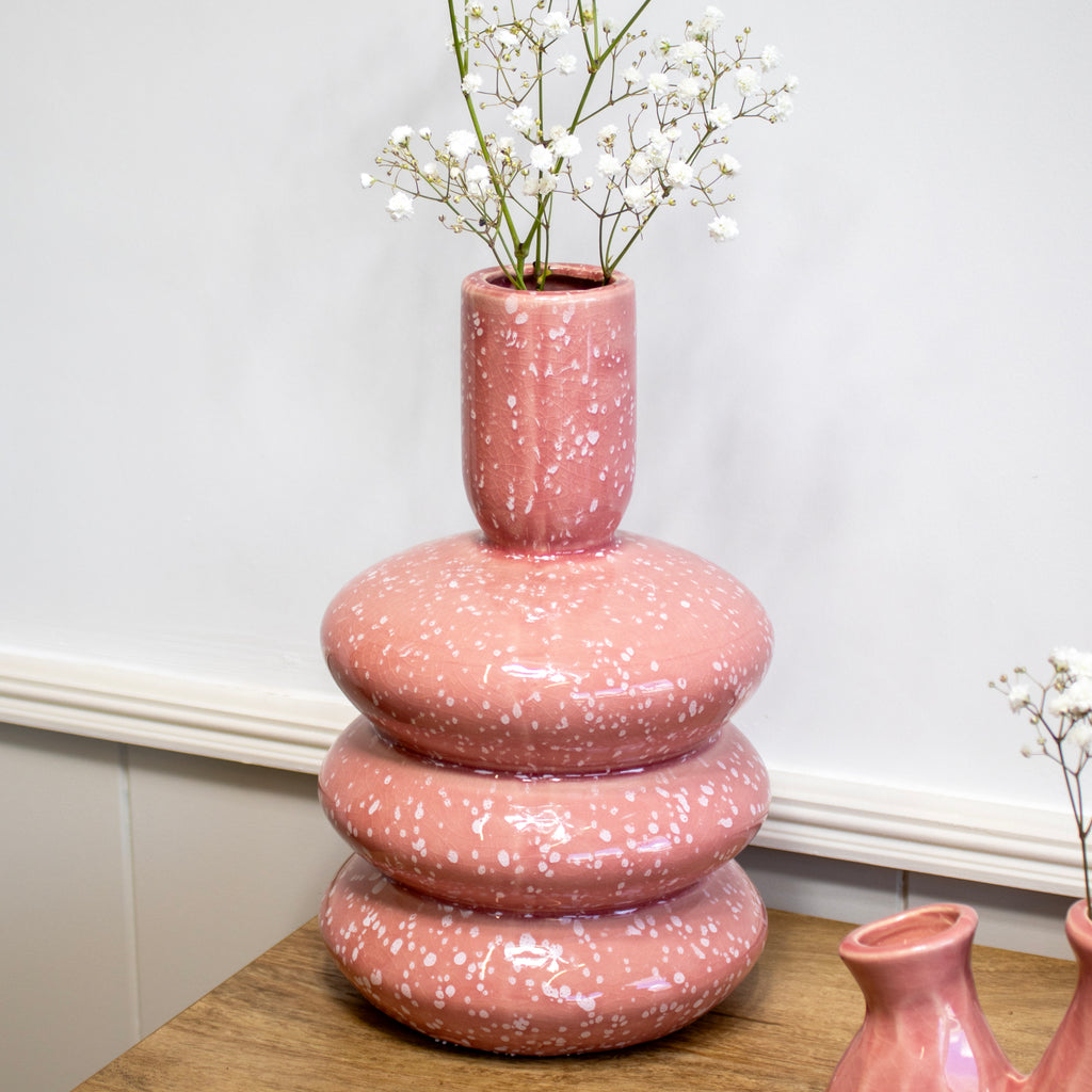 Speckled Pebble Stack Vase