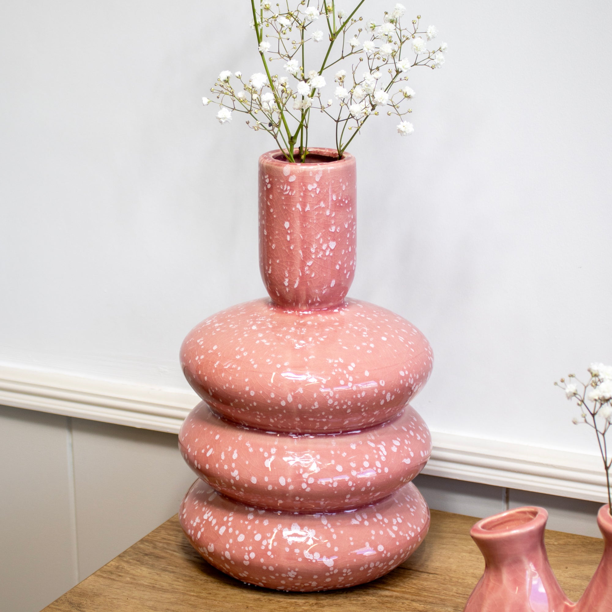 Speckled Pebble Stack Vase