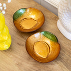 Set Of 2 Orange Glass Dishes