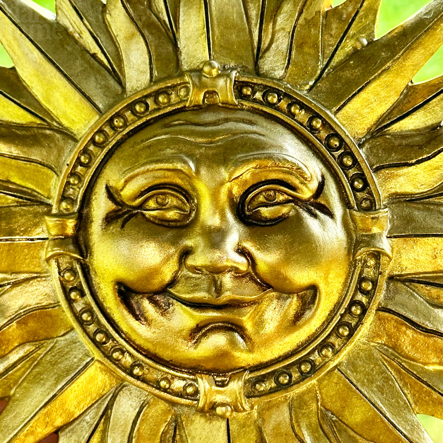 Gold Smiling Sun Wall Plaque