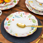 Set Of 4 Floral Print Pasta Bowls