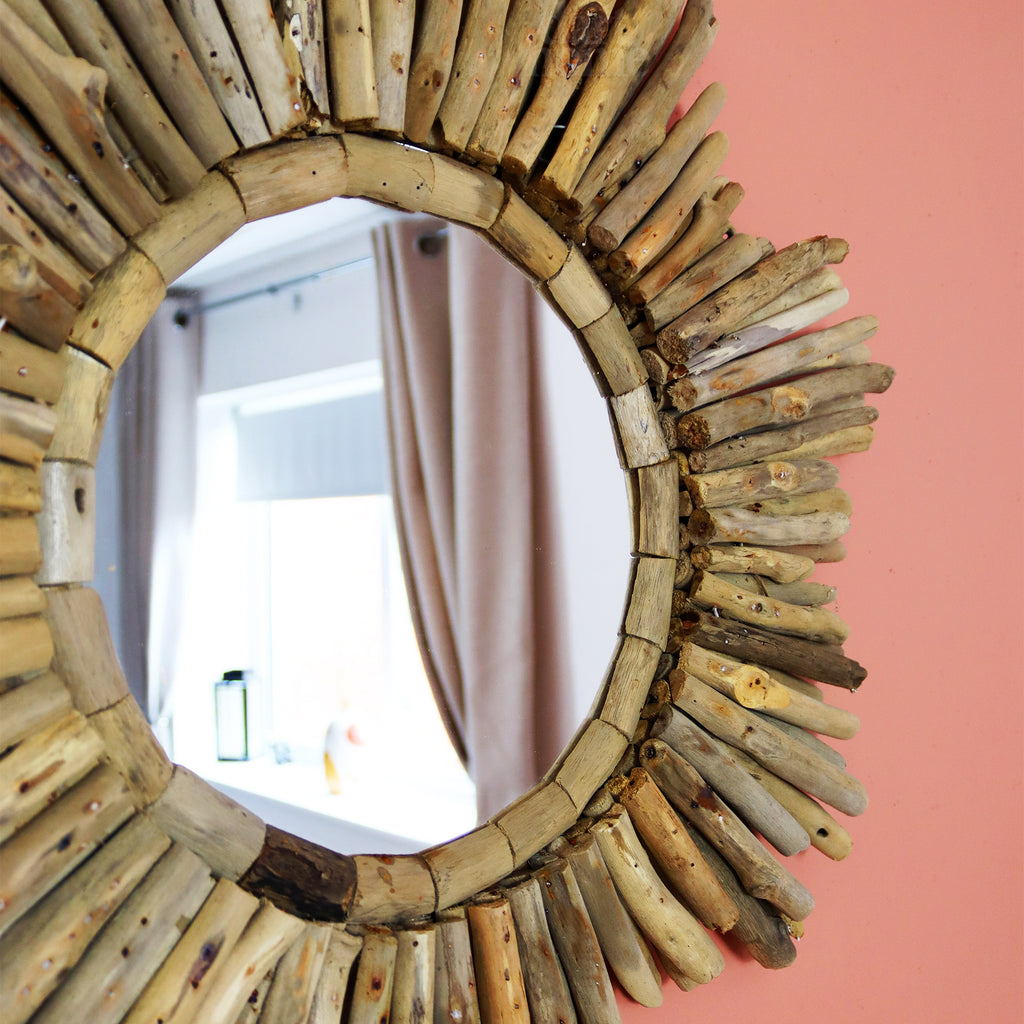 Driftwood Star Wall Mirror 60 x 60 cm