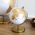 Glossy White & Gold Base Globe