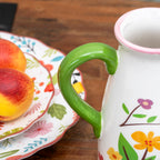 Ceramic Floral Print Jug Vase