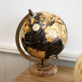 Dark Globe Ornament On Mango Wood Base