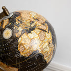 Dark Globe Ornament On Mango Wood Base