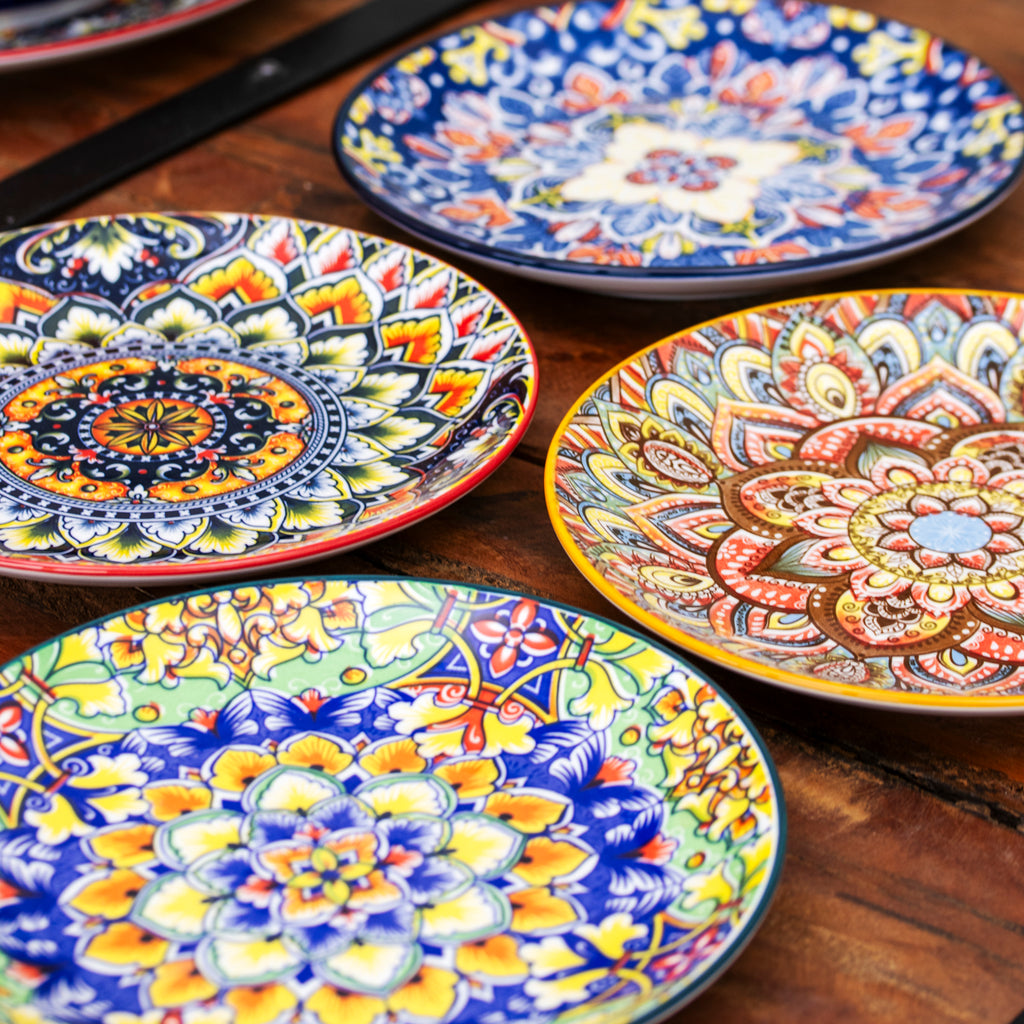 Set Of 4 Tuscany Mandala Side Plates