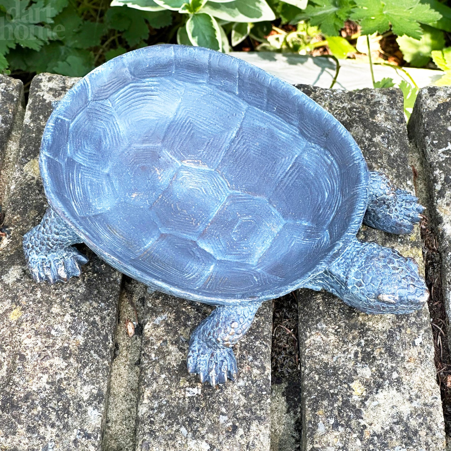 Schildkröten-Vogeltränke aus Bronze