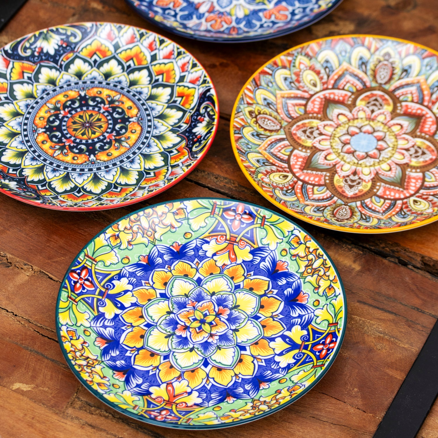 Set Of 4 Tuscany Mandala Side Plates